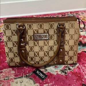 XOXO Tan and Brown Checkered Shoulder Bag NWT